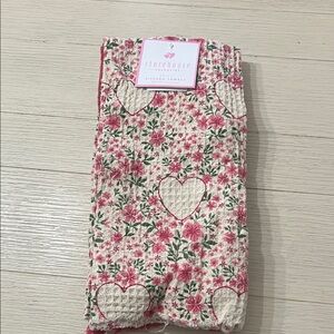 Floral Hearts Kitchen Towel Set Waffle Weave 3 Towels by Storehouse